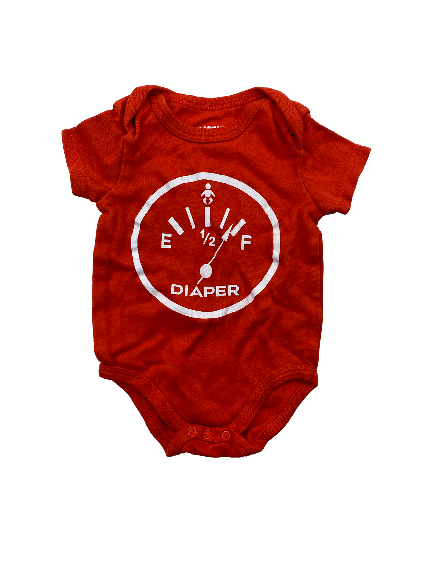 Monkey Bars Red Onesie with Diaper Gauge 3-6M