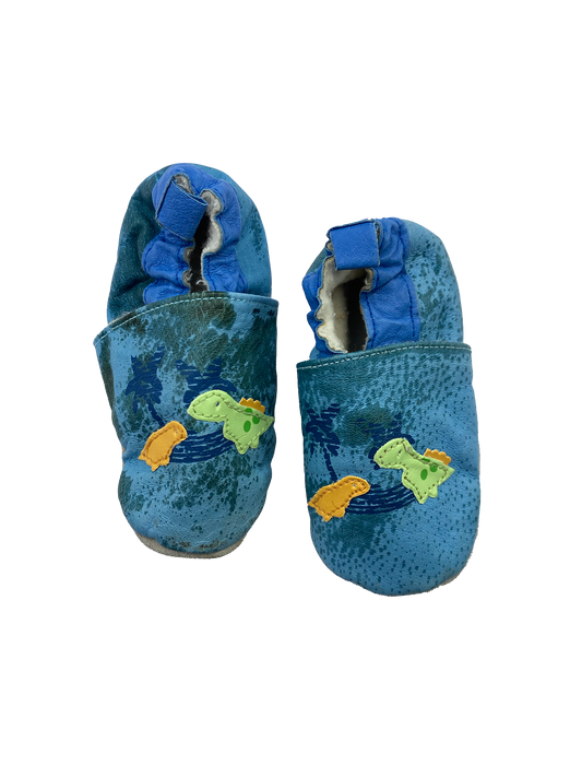 Blue Moccasins with Dinosaurs 2B