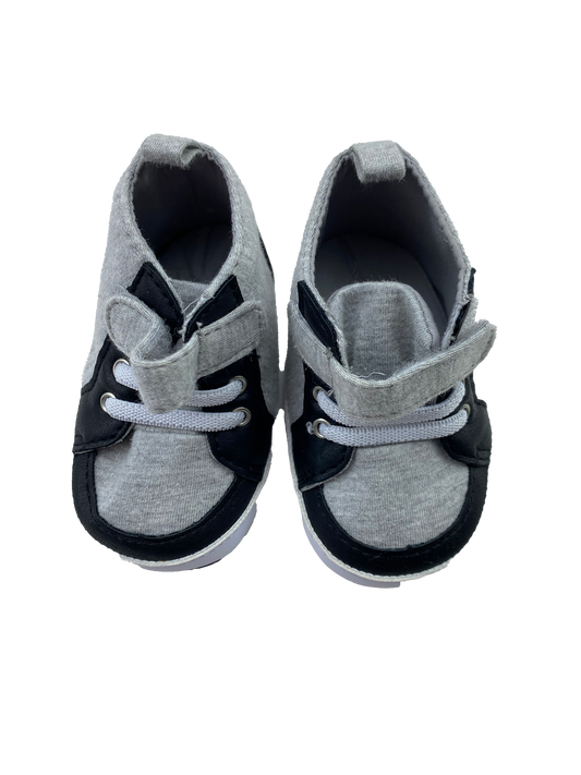 Child of Mine Grey Booties with Velcro Straps 0-3M