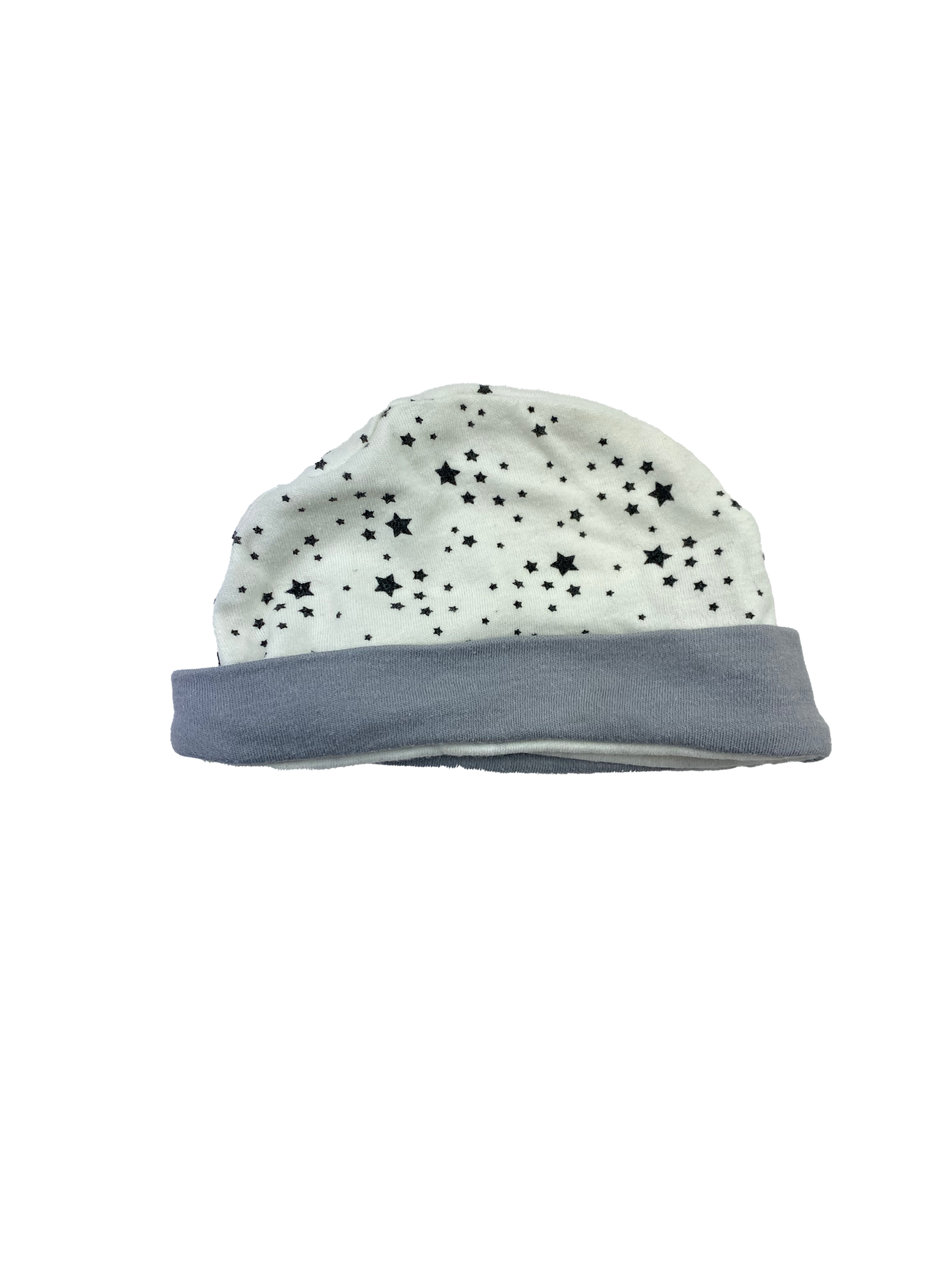 Chick Pea White Beanie with Black Stars 0-3M