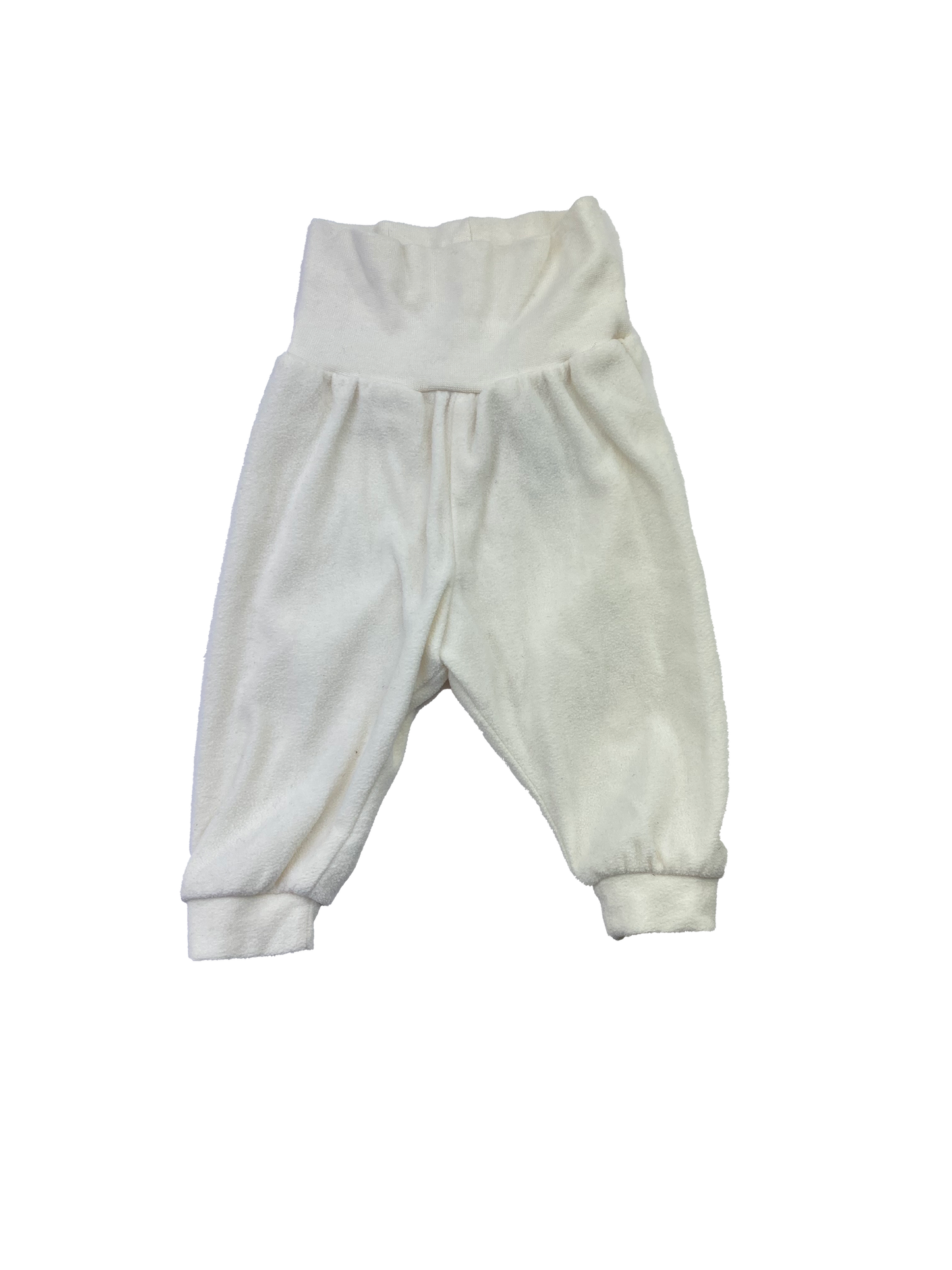 H&M Cream Fleece Grow With Me Pants 2-4M