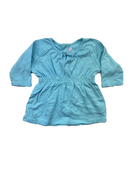 Gap Turquoise Cinched Waist Long Sleeve Top 12-18M