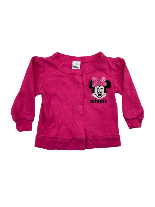 Disney Pink Snap Sweater with Minnie 12M