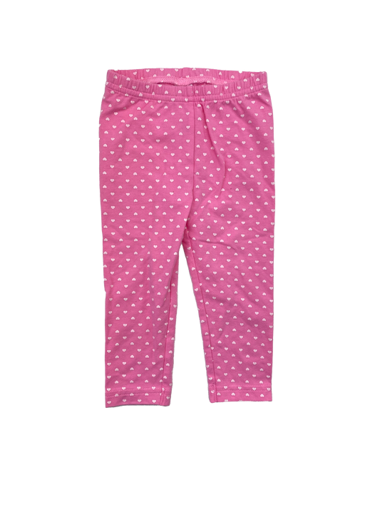 Carter's Pink Leggings with Hearts 12M