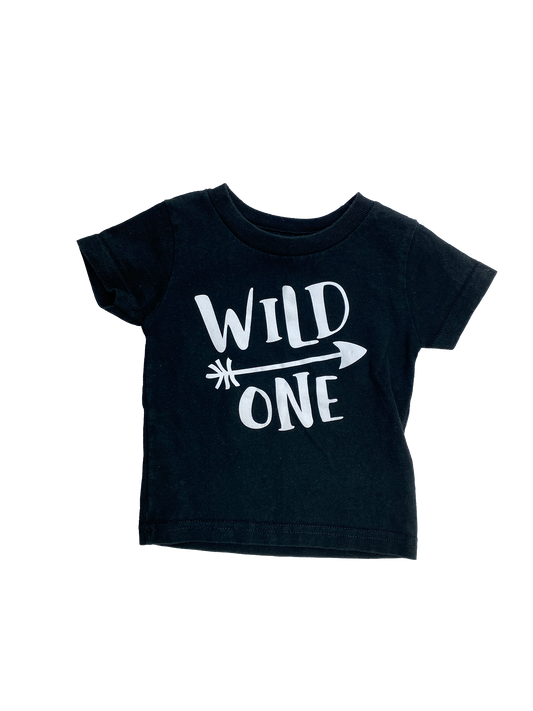 Rabbit Skins Black T-Shirt with "Wild One" 18M