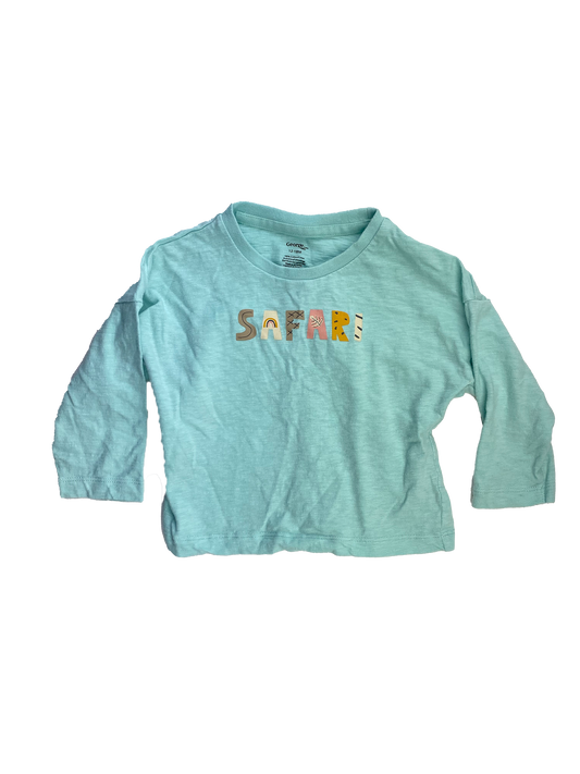 George Turquoise Long Sleeve with "Safari" 12-8M