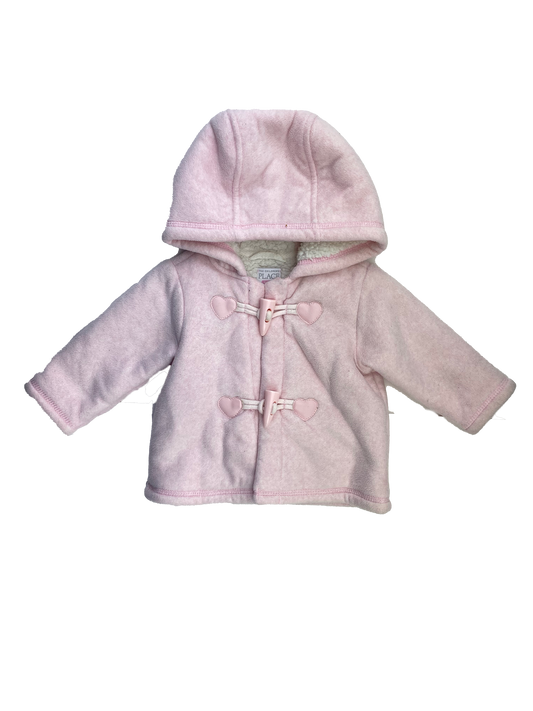 The Children's Place Pink Sherpa Lined Winter Jacket with Toggles 3-6M