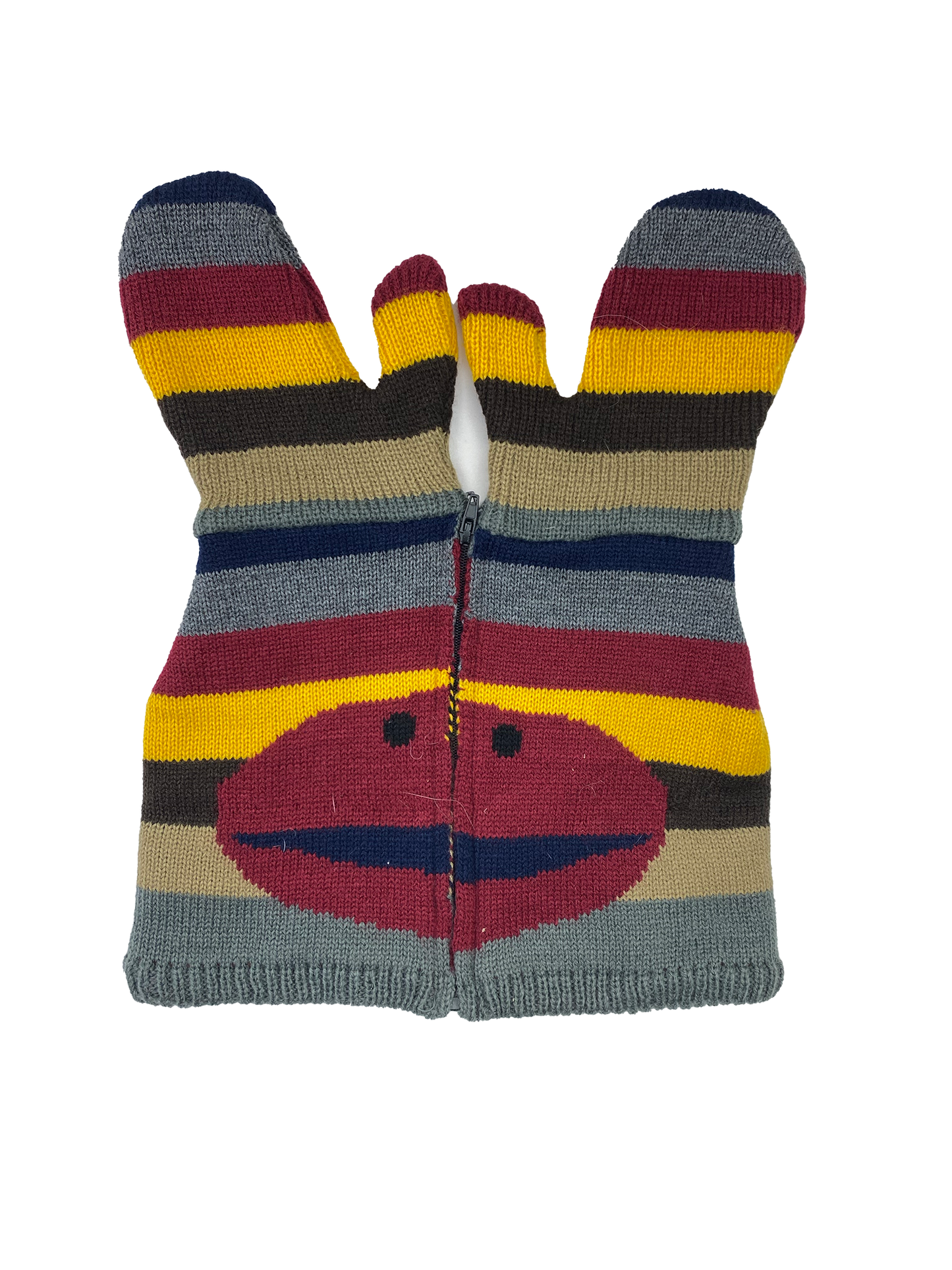 ALPR Striped Zipper Hat to Mittens