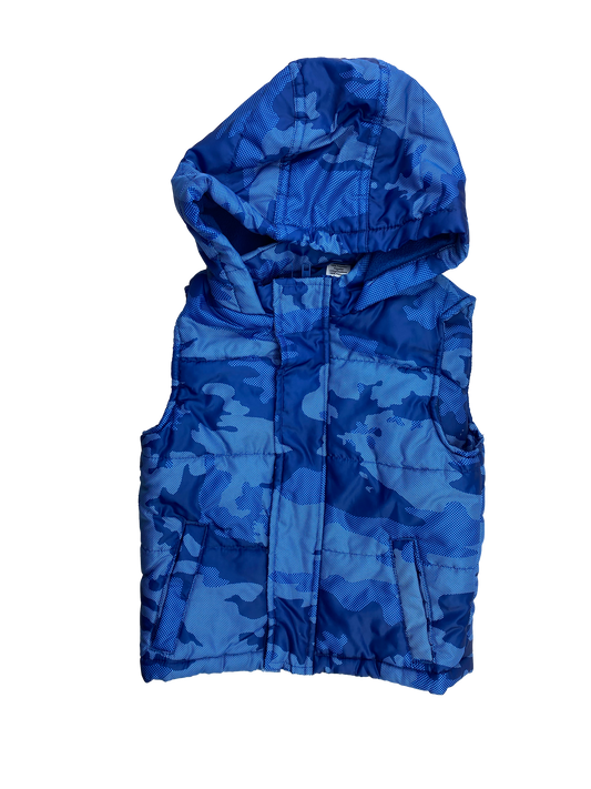 George Blue Camo Puffer Vest with Hood 2T