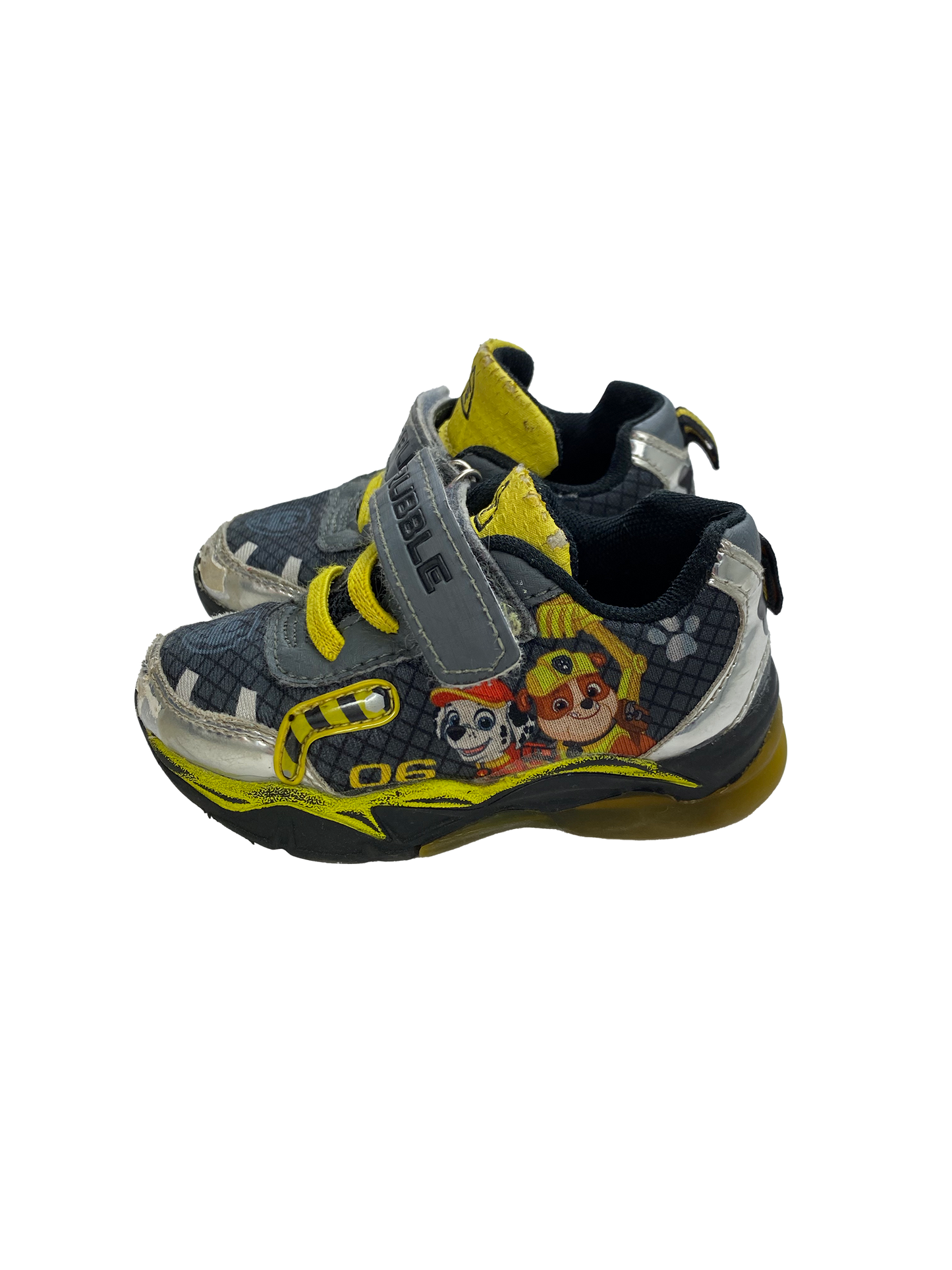 Paw Patrol Grey & Yellow Running Shoes with "Rubble" & Pups 5