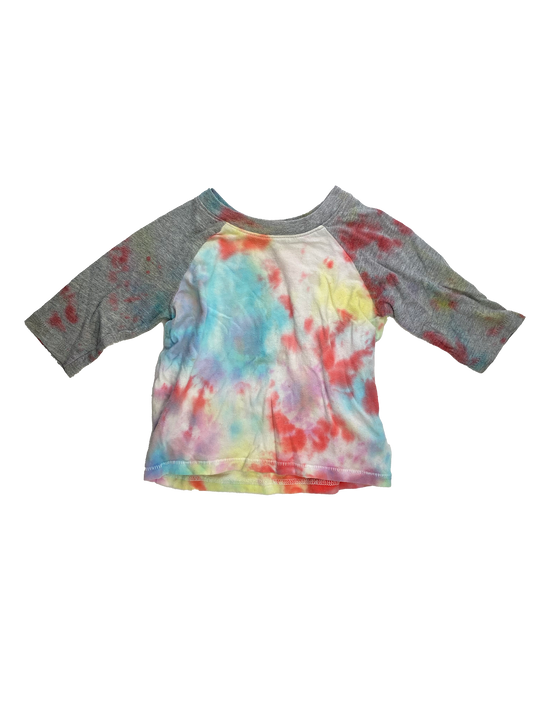 Old Navy Grey Raglan Tie Dye Long Sleeve Shirt 18-24M