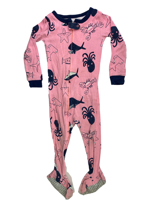 ❗️Stained: Carter's Pink Footed Sleeper with Sea Animals 24M
