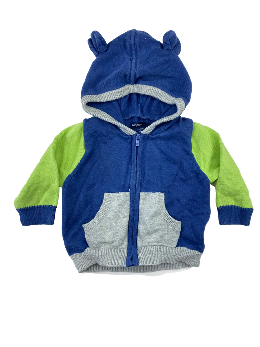 Baby Gap Blue, Green & Grey Zip-Up Hoodie 3-6M