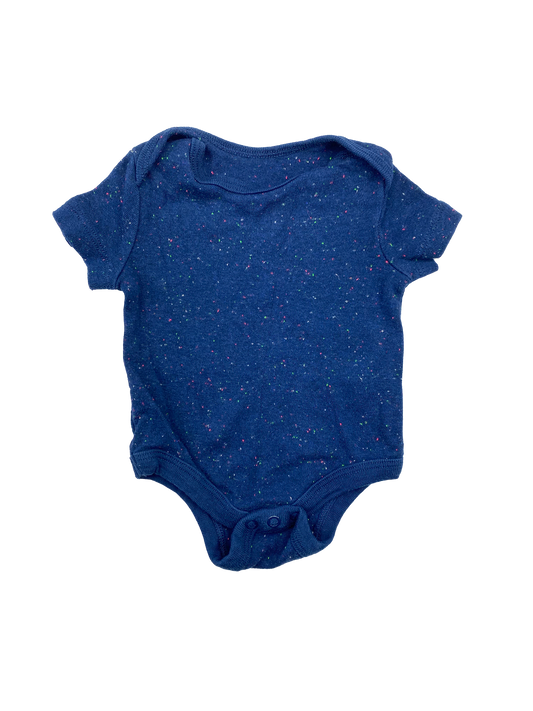 Joe Fresh Navy Onesie with Rainbow Threads 0-3M