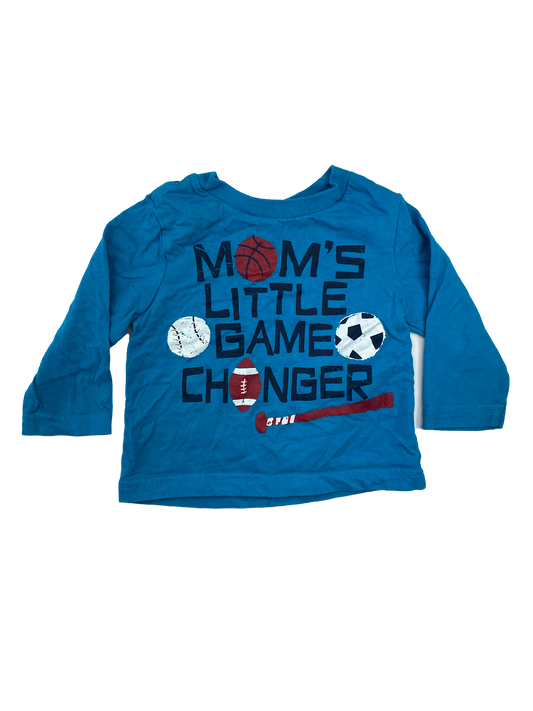 The Children's Place Blue Long Sleeve with "Mom's Little Game Changer" 9-12M