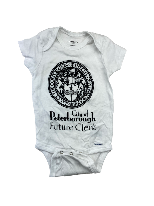 Gerber White Onesie with Peterborough Logo 3-6M