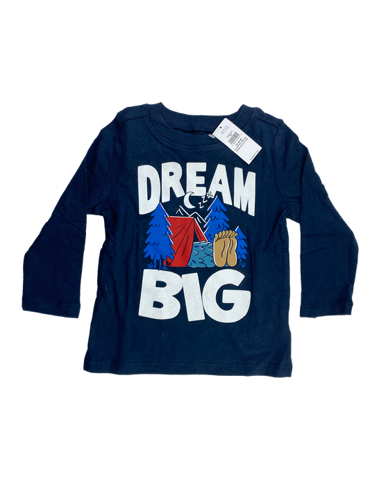 Old Navy Navy Long Sleeve Shirt with "Dream Big" 18-24M