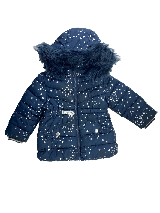 ❗️Stained: George Navy Winter Jacket 12-18M