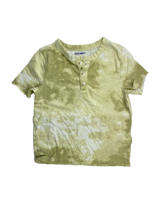 Old Navy Green Tie Dye Henley T-Shirt 4T