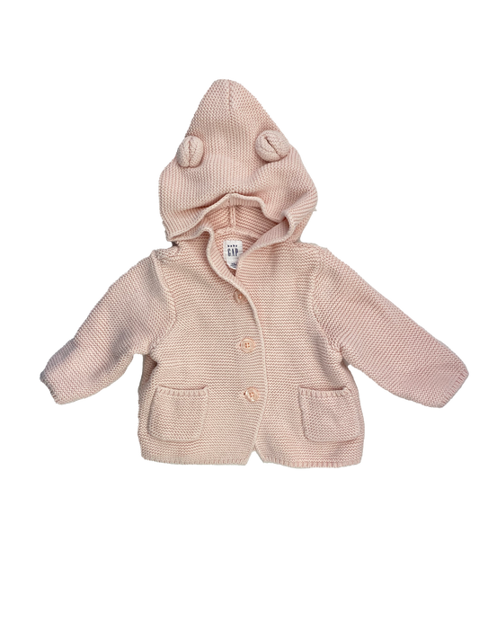 Baby Gap Pink Knit Sweater with Hood