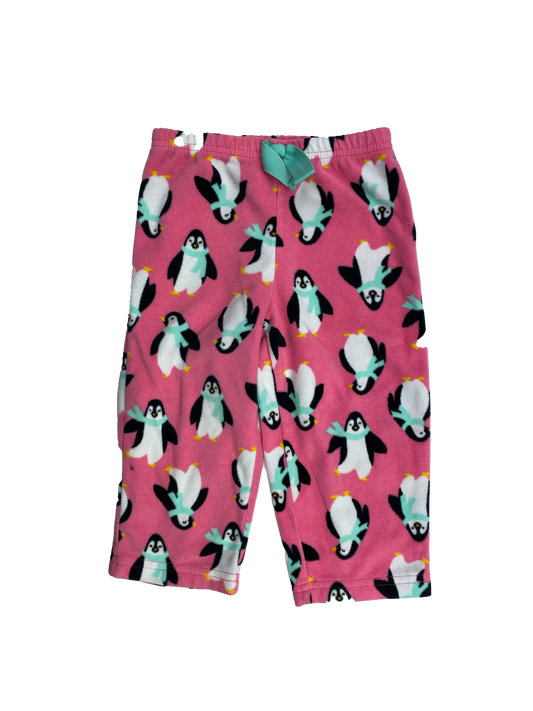 Carter's Pink Fleece PJ Bottoms with Penguins 18M