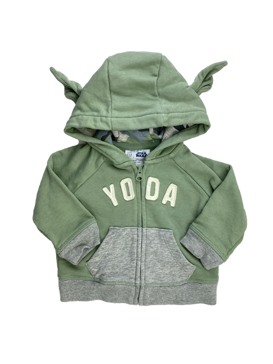 Baby Gap / Star Wars Green Yoda Zip-Up Hoodie 3-6M