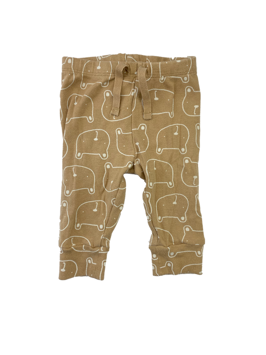 Baby Gap Tan Joggers with Bears 3-6M