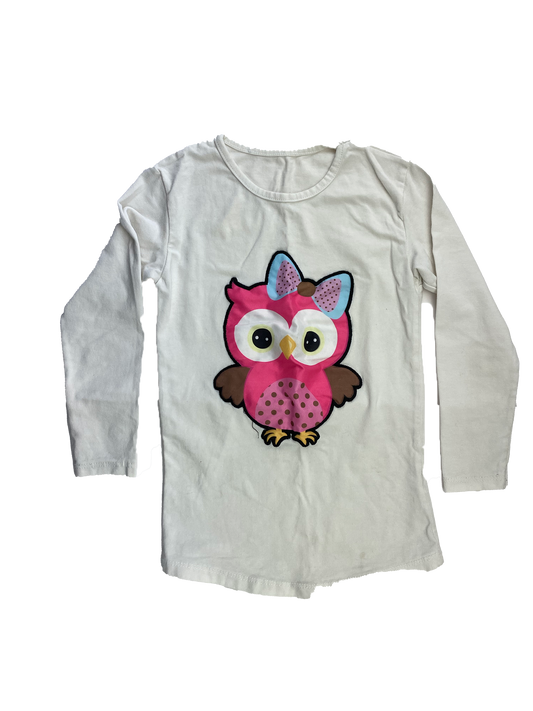 ❗️Stain: Turgutlar White Long Sleeve Shirt with Owl 4