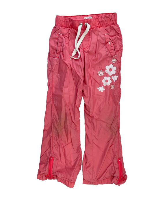❗️Stained: Old Navy Pink Rain Pants with Flowers  5T
