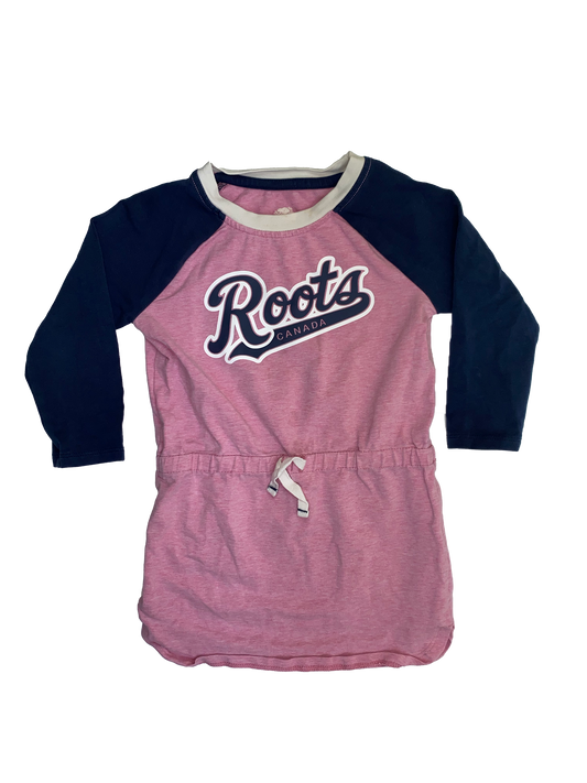 Roots Pink & Navy Long Sleeve Dress 18-24M