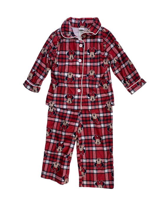 Disney Red Plaid PJ Set with Minnie Mouse 12-18M