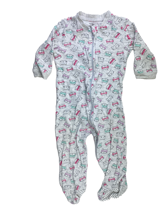 George Grey Footed Sleeper with Cats 12-18M