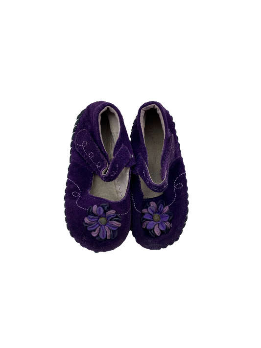 Pediped Purple Shoes with Flowers 18-24M