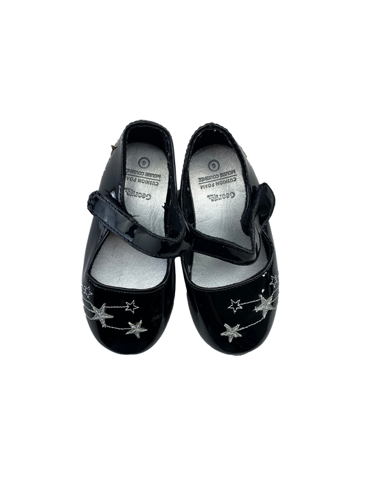 George Black Ballet Flats with Silver Stars 6