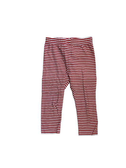 George Red & White Striped Leggings 18-24M