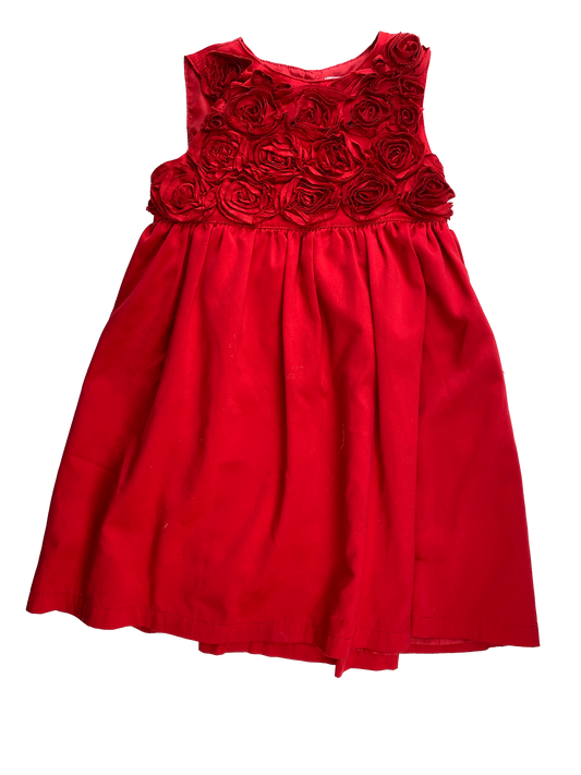 Carter's Red Dress with Flowers 3T