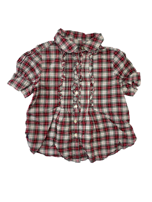 Ralph Lauren Red Plaid Short Sleeve Button-Up Shirt 3T