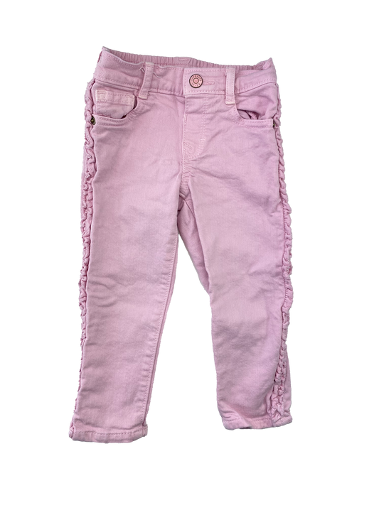 ❗️Stain: Gymboree Pink Jeans with Frills 2T