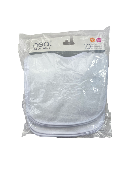 Neat Solutions 10 White Bibs 3M+