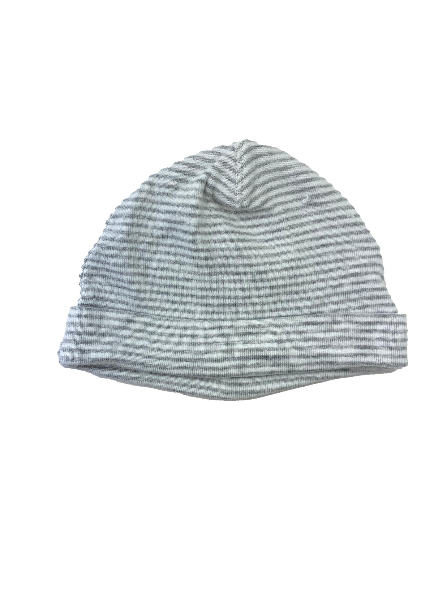 H&M White & Grey Striped Beanie 1-2M