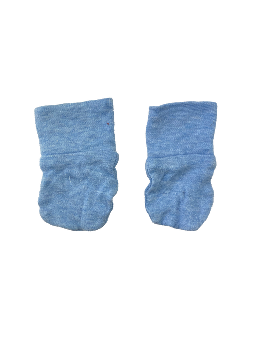 George Blue Scratch Mitts 0-3M