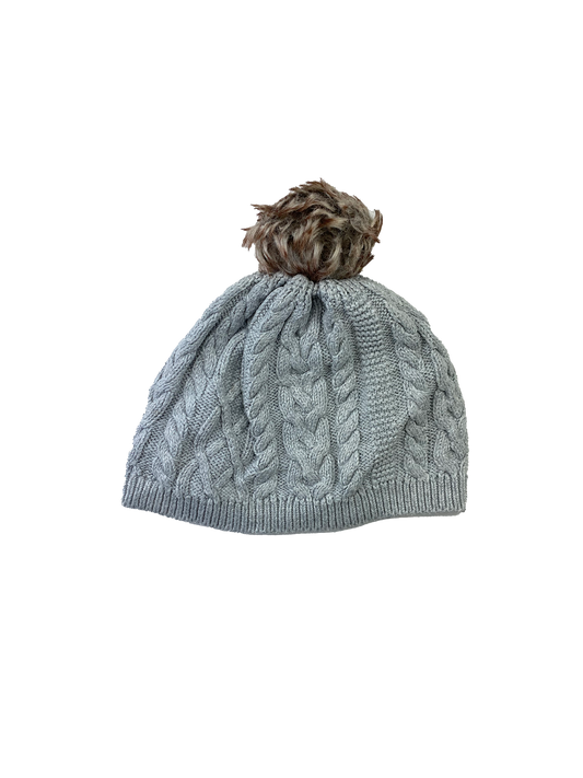 Cream Cable Knit Hat with Pom Pom 5-6