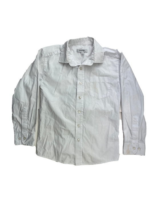 ❗️Stain: George White Long Sleeve Button-Up 7-8