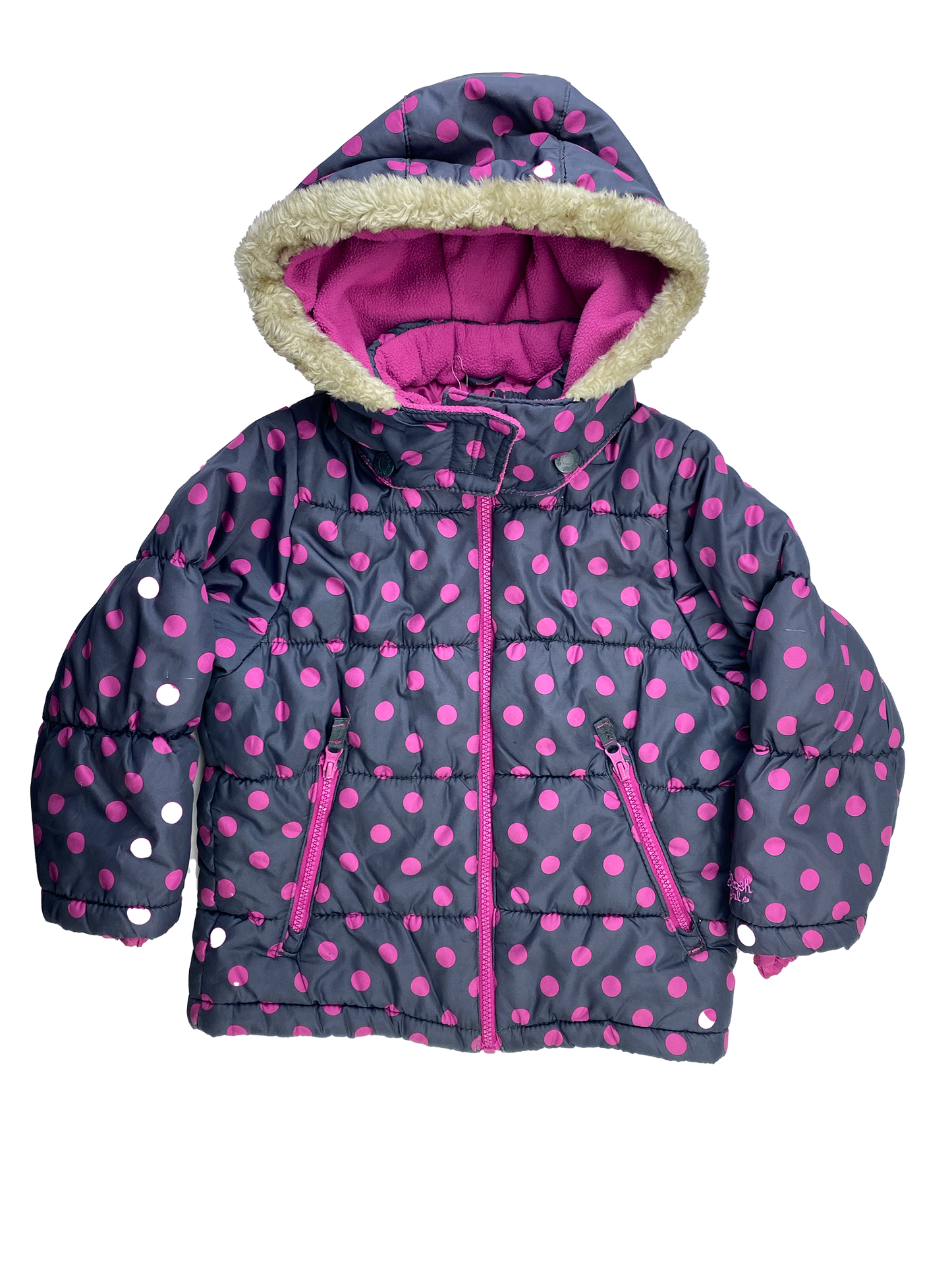 OshKosh Navy Winter Jacket with Pink Dots 6