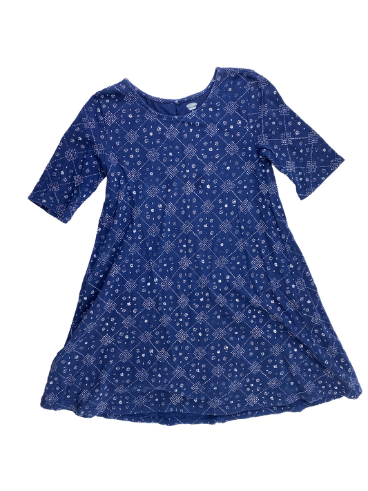 Old Navy Blue Dress with White Dotted Pattern 8