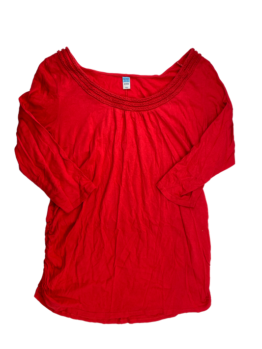 Old Navy Red Maternity 3/4 Sleeve Top XL