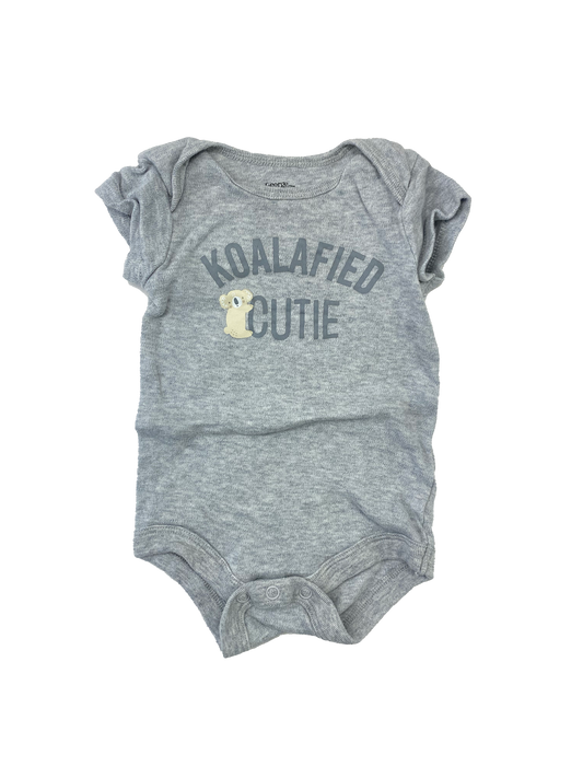 George Grey Onesie with "Koalafied Cutie" 0-3M