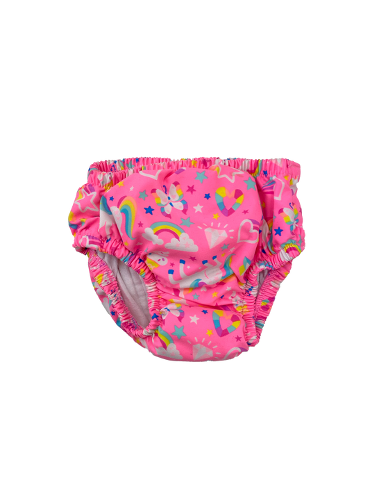 Sea Me Swim Pink Swim Diaper with Unicorns 6-12M