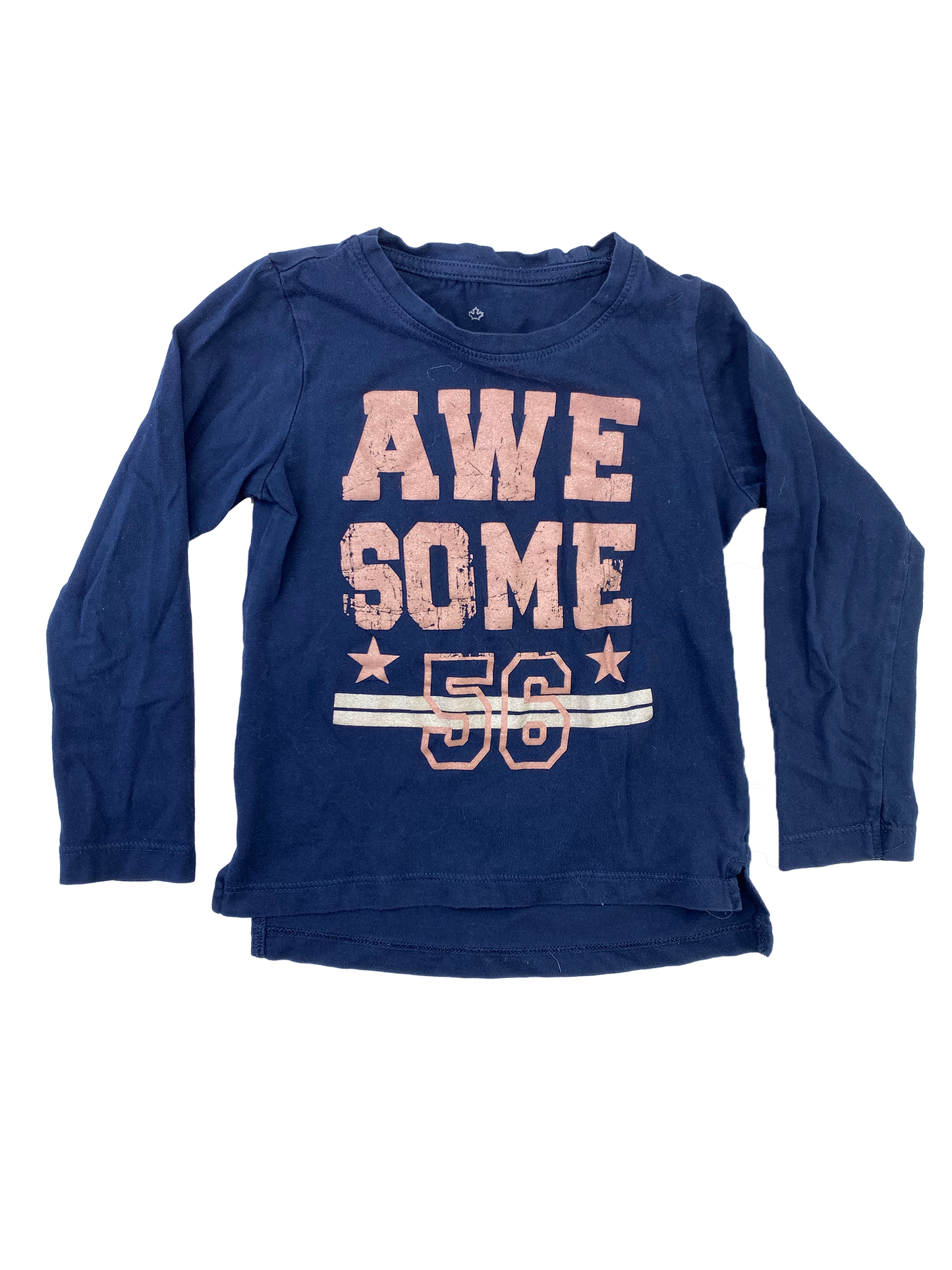 Navy Long Sleeve Shirt with "Awesome" 4