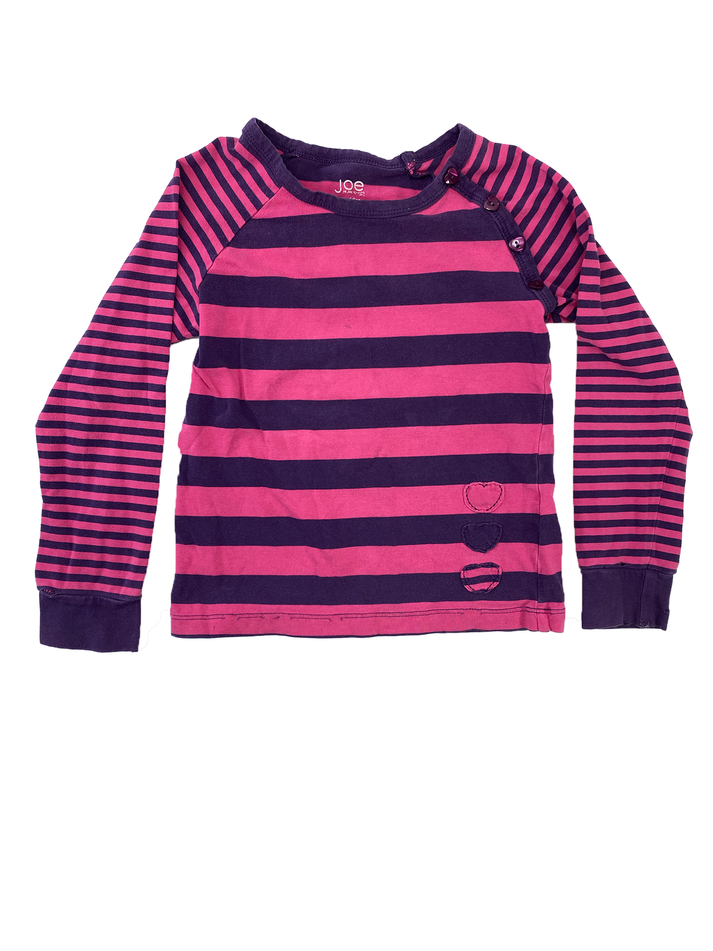 ❗️Small Hole: Joe Fresh Pink & Purple Long Sleeve Shirt 4T